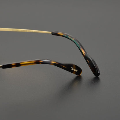 Business Rimless Pure Titanium Optical Glasses with Acetate Temples – Ultra Lightweight, CT8201061 - HP eyeglasses