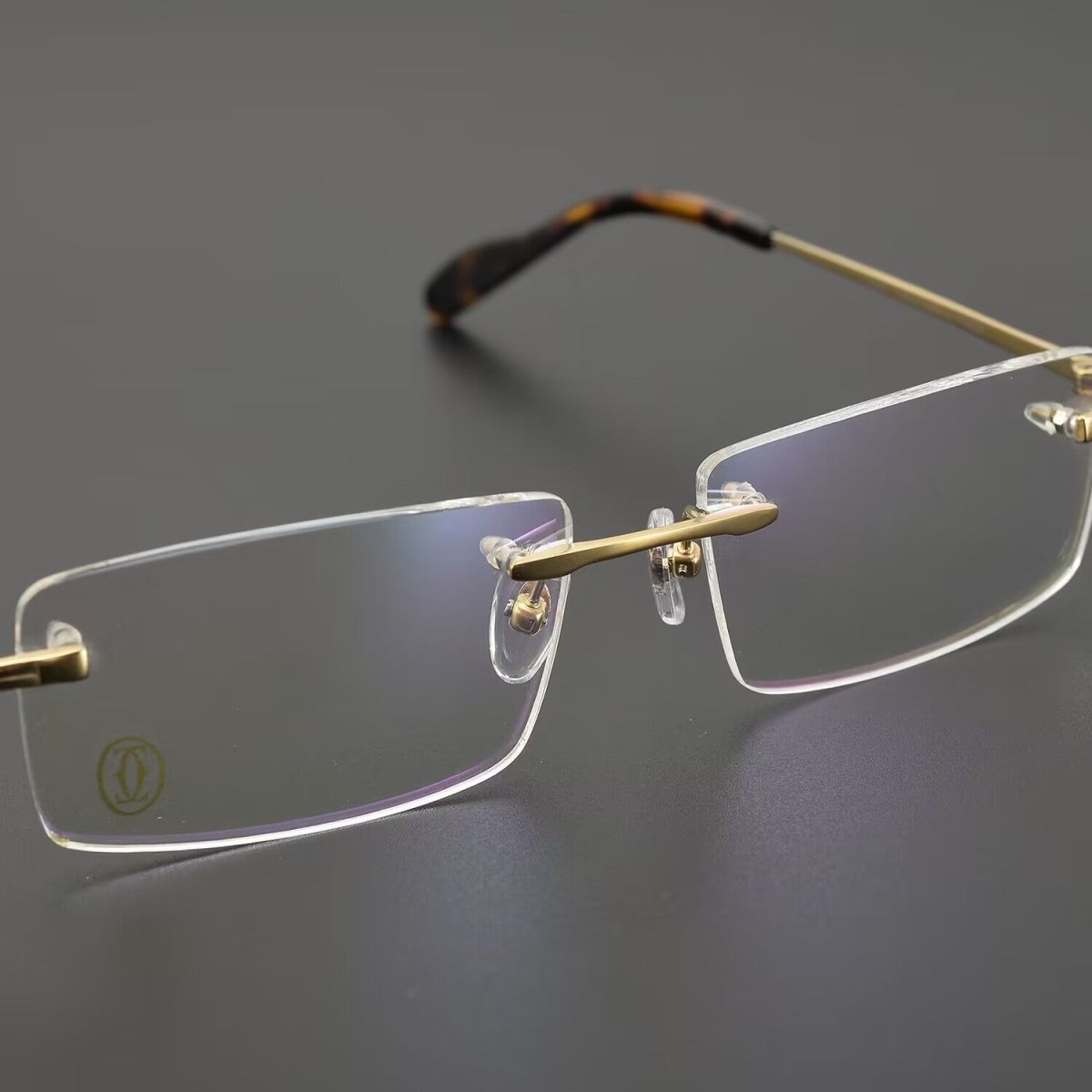 Business Rimless Pure Titanium Optical Glasses with Acetate Temples – Ultra Lightweight, CT8201061 - HP eyeglasses
