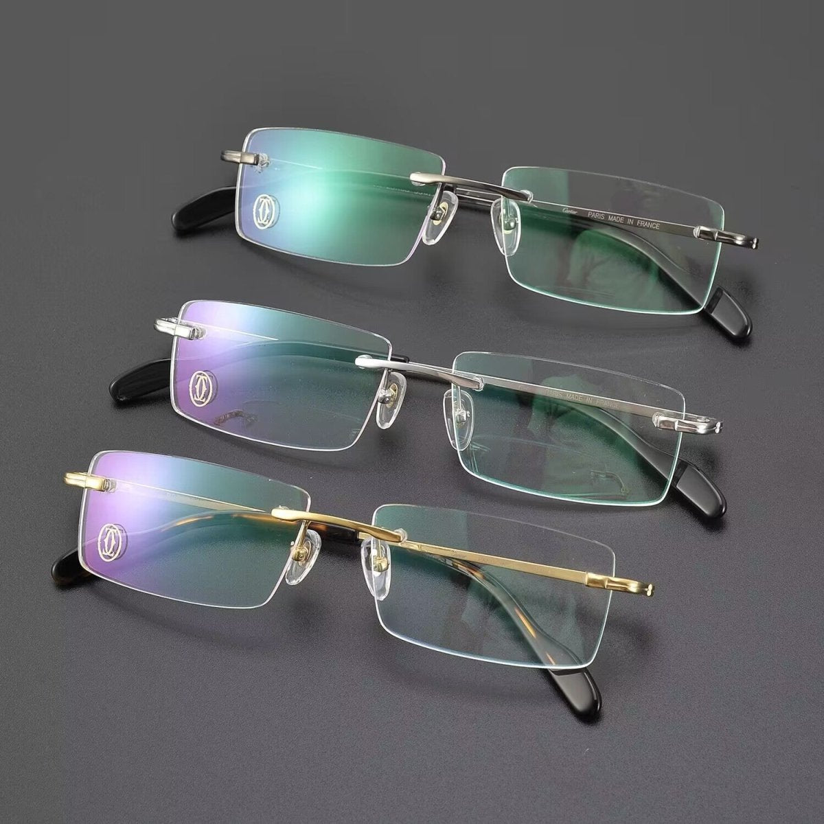 Business Rimless Pure Titanium Optical Glasses with Acetate Temples – Ultra Lightweight, CT8201061 - HP eyeglasses