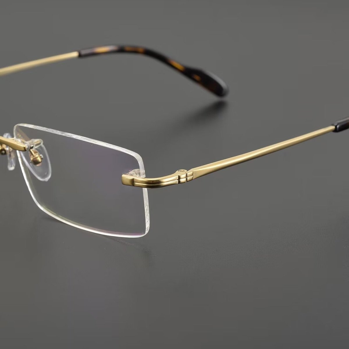 Business Rimless Pure Titanium Optical Glasses with Acetate Temples – Ultra Lightweight, CT8201061 - HP eyeglasses