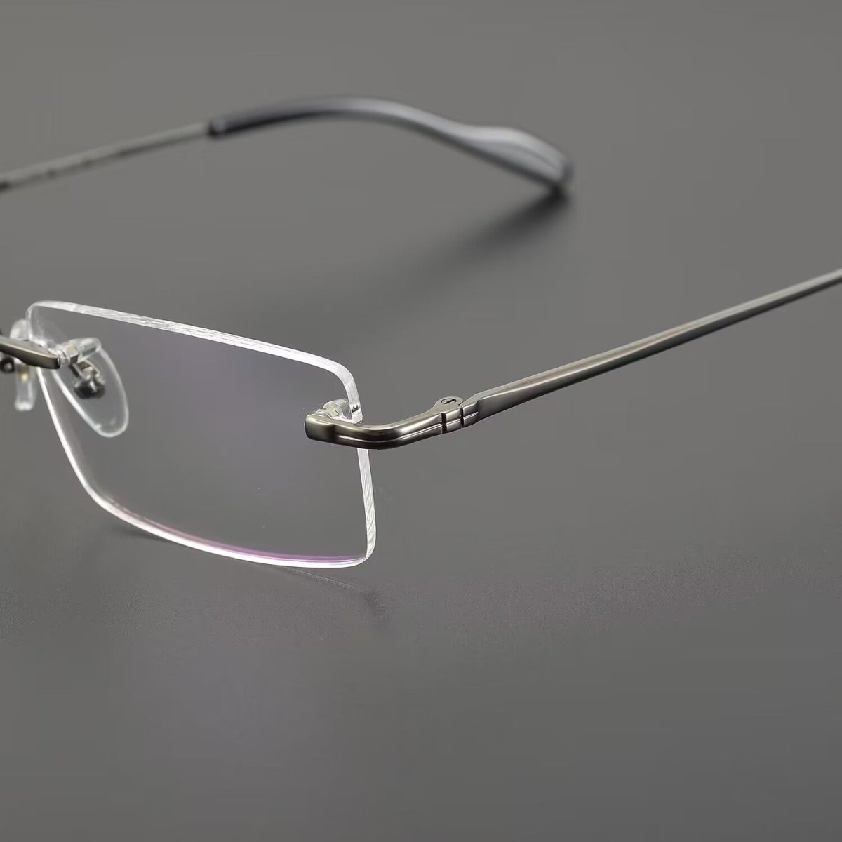 Business Rimless Pure Titanium Optical Glasses with Acetate Temples – Ultra Lightweight, CT8201061 - HP eyeglasses