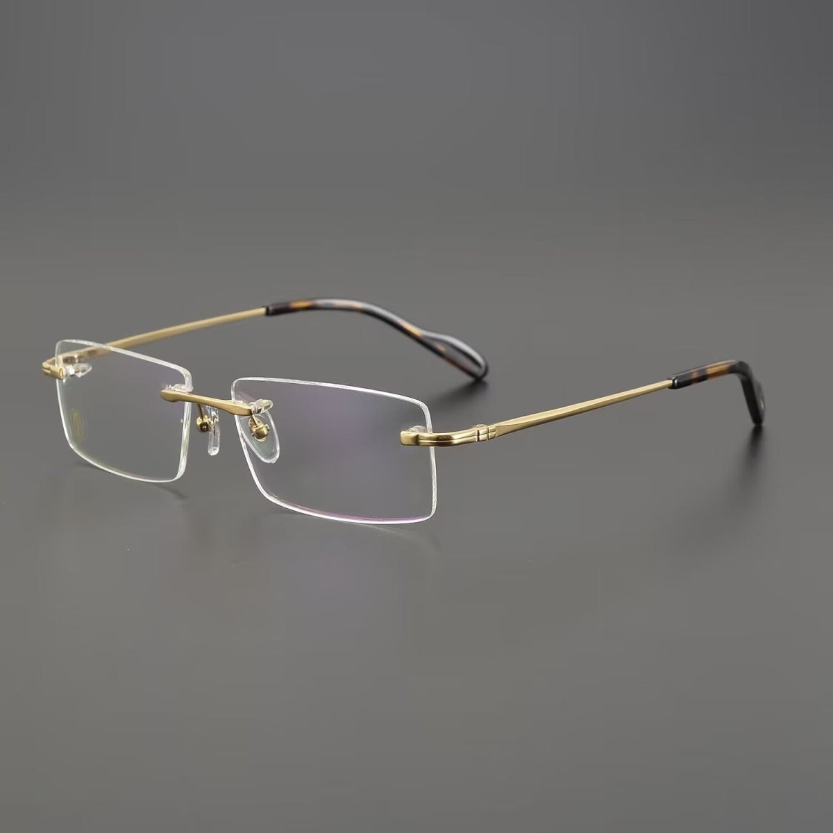 Business Rimless Pure Titanium Optical Glasses with Acetate Temples – Ultra Lightweight, CT8201061 - HP eyeglasses