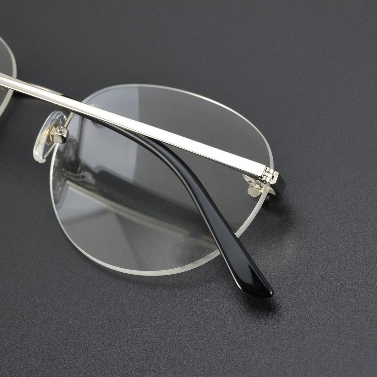 Business Rimless Round Titanium Alloy Glasses with Panther Head Detail – CT0028O - HP eyeglasses