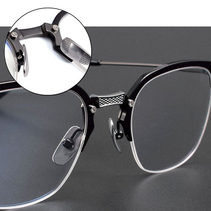 Business Square Pure Titanium Browline Semi - Rimless Glasses Frame for Men – DTX - 424 - HP eyeglasses