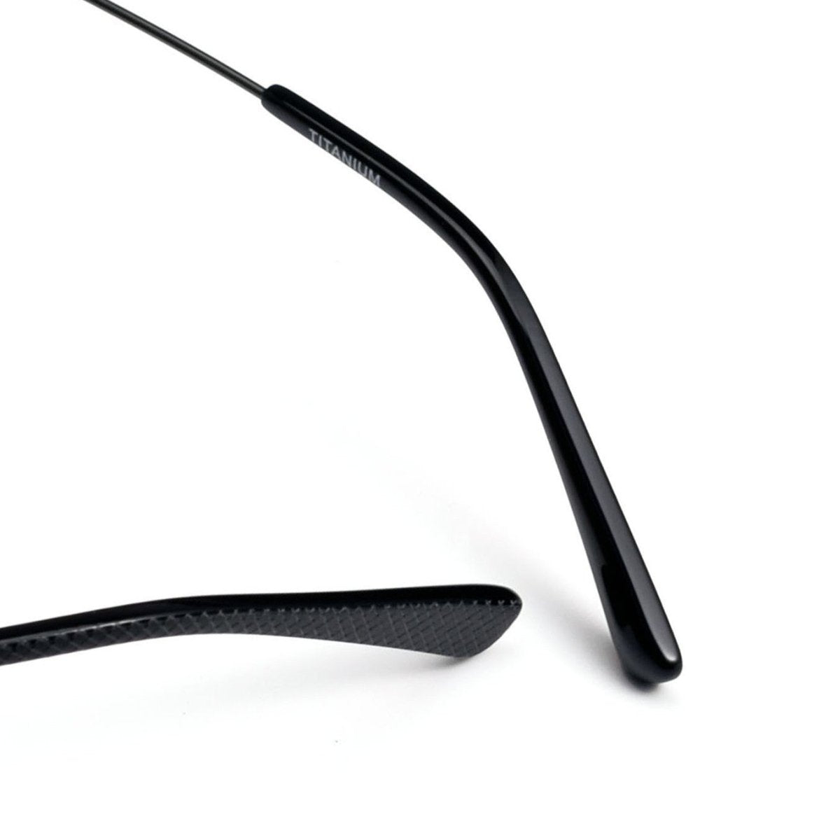 Business Square Pure Titanium Browline Semi - Rimless Glasses Frame for Men – DTX - 424 - HP eyeglasses