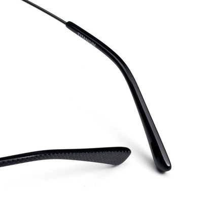 Business Square Pure Titanium Browline Semi - Rimless Glasses Frame for Men – DTX - 424 - HP eyeglasses