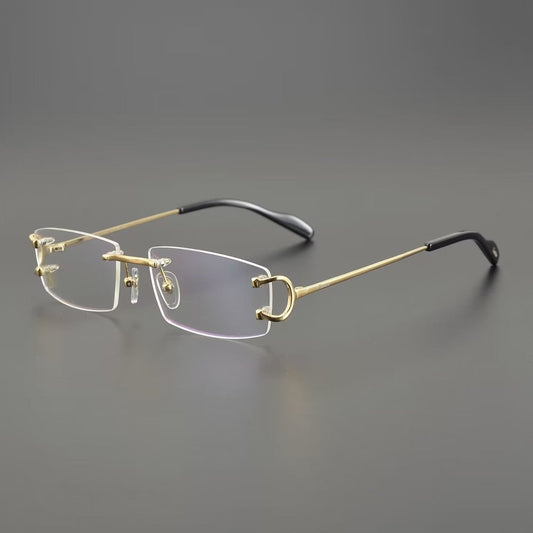 Business Style Rimless Pure Titanium Prescription Glasses with Acetate Temples – CT00920 - HP eyeglasses