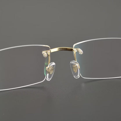 Business Style Rimless Pure Titanium Prescription Glasses with Acetate Temples – CT00920 - HP eyeglasses
