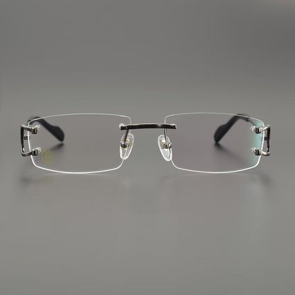 Business Style Rimless Pure Titanium Prescription Glasses with Acetate Temples – CT00920 - HP eyeglasses