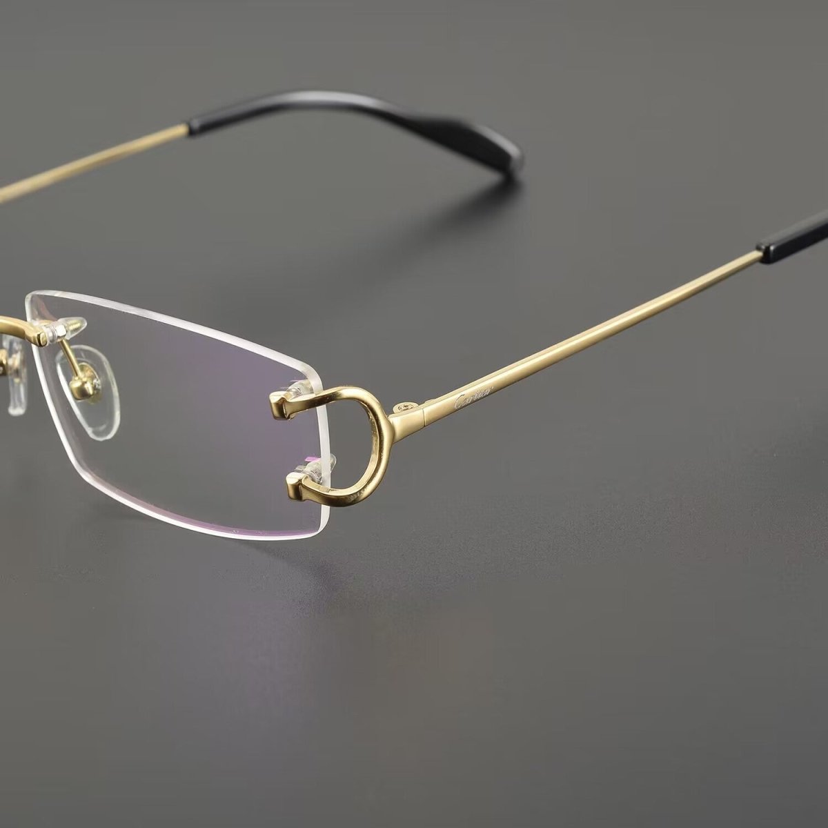 Business Style Rimless Pure Titanium Prescription Glasses with Acetate Temples – CT00920 - HP eyeglasses