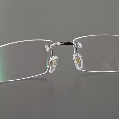 Business Style Rimless Pure Titanium Prescription Glasses with Acetate Temples – CT00920 - HP eyeglasses