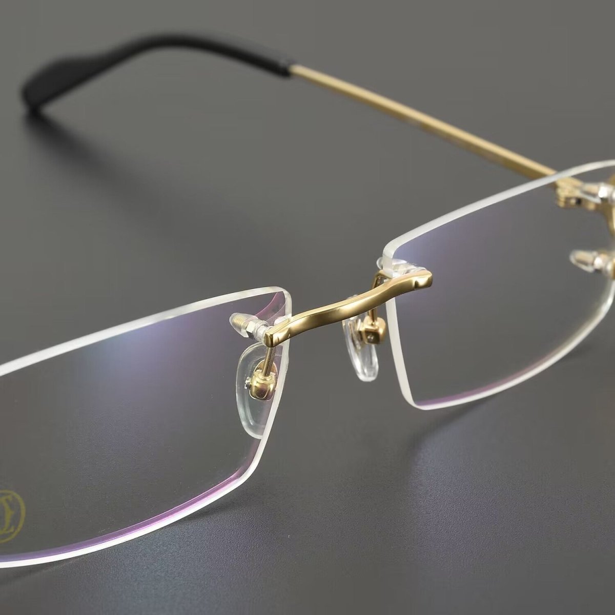 Business Style Rimless Pure Titanium Prescription Glasses with Acetate Temples – CT00920 - HP eyeglasses