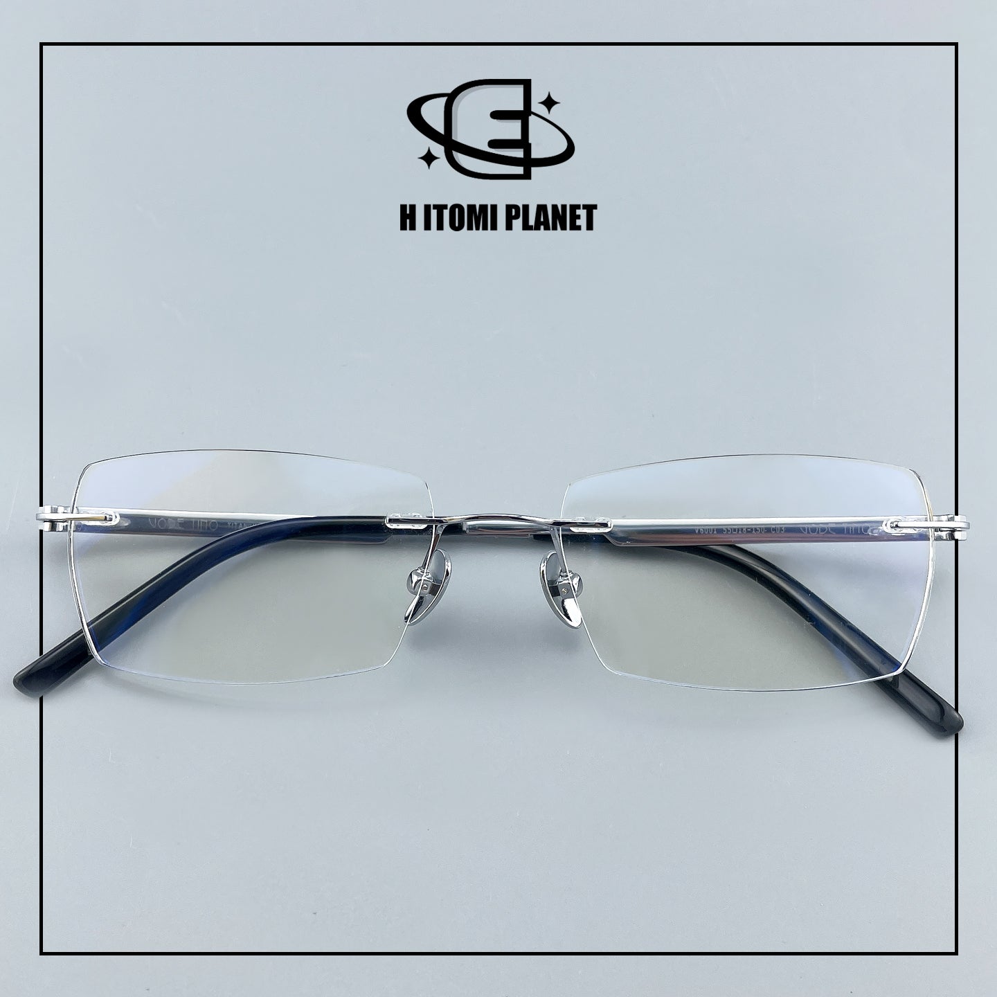 Pure Titanium Rimless Glasses for Men & Women | Ultra-Light Business Prescription Eyeglasses EO-6001