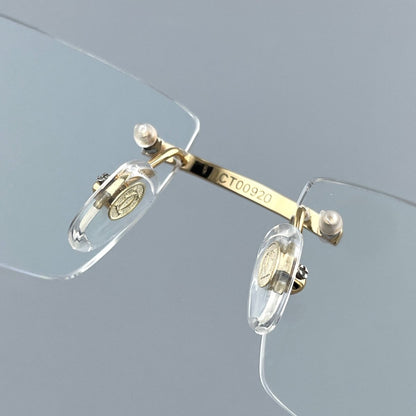 Cartier - style Business Style Rimless Pure Titanium Prescription Glasses with Acetate Temples – CT00920 - HP eyeglasses