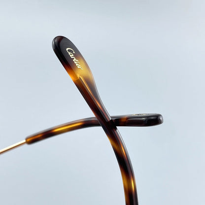Cartier - style Business Style Rimless Pure Titanium Prescription Glasses with Acetate Temples – CT00920 - HP eyeglasses