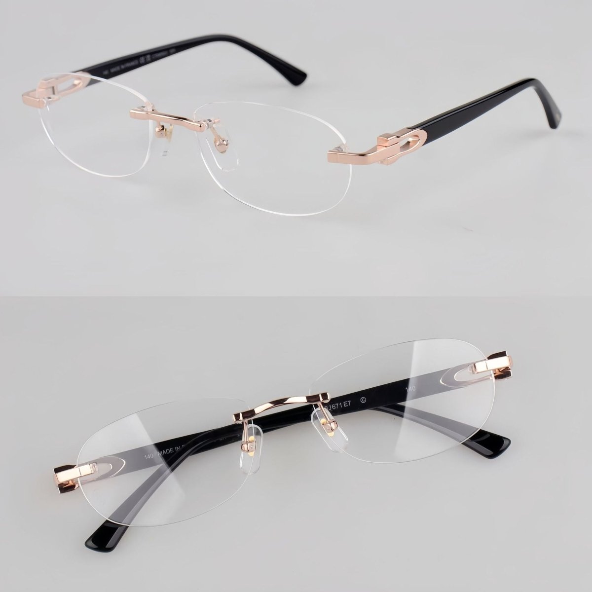 Cartier - Style Pure Titanium Oval Rimless Glasses Designer Vintage Optical Frame for Men & Women – CT0455OJ - HP eyeglasses