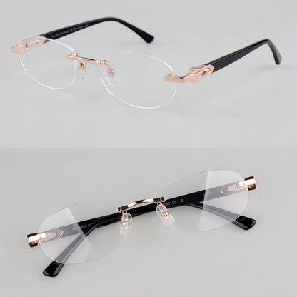 Cartier - Style Pure Titanium Oval Rimless Glasses Designer Vintage Optical Frame for Men & Women – CT0455OJ - HP eyeglasses