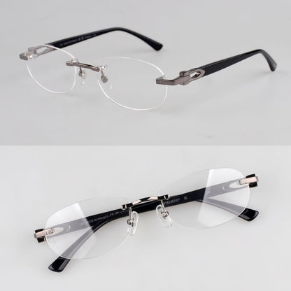Cartier - Style Pure Titanium Oval Rimless Glasses Designer Vintage Optical Frame for Men & Women – CT0455OJ - HP eyeglasses