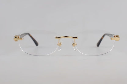Cartier - Style Pure Titanium Oval Rimless Glasses Designer Vintage Optical Frame for Men & Women – CT0455OJ - HP eyeglasses