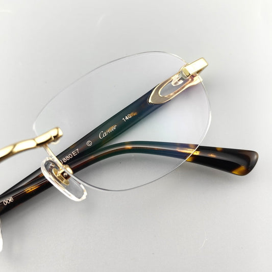 Cartier - Style Pure Titanium Oval Rimless Glasses Designer Vintage Optical Frame for Men & Women – CT0455OJ - HP eyeglasses