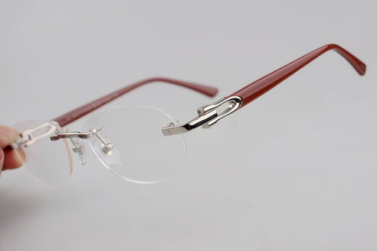 Cartier - Style Pure Titanium Oval Rimless Glasses Designer Vintage Optical Frame for Men & Women – CT0455OJ - HP eyeglasses