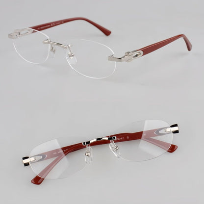 Cartier - Style Pure Titanium Oval Rimless Glasses Designer Vintage Optical Frame for Men & Women – CT0455OJ - HP eyeglasses