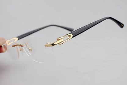 Cartier - Style Pure Titanium Oval Rimless Glasses Designer Vintage Optical Frame for Men & Women – CT0455OJ - HP eyeglasses
