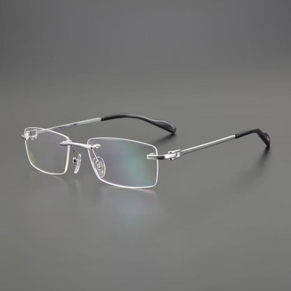 Cartier - Style Pure Titanium Rimless Business Glasses Frame with Acetate Temples – 3139988 - HP eyeglasses