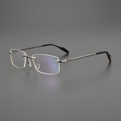 Cartier - Style Pure Titanium Rimless Business Glasses Frame with Acetate Temples – 3139988 - HP eyeglasses