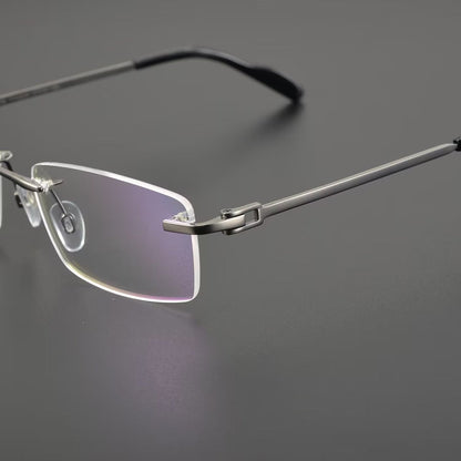 Cartier - Style Pure Titanium Rimless Business Glasses Frame with Acetate Temples – 3139988 - HP eyeglasses