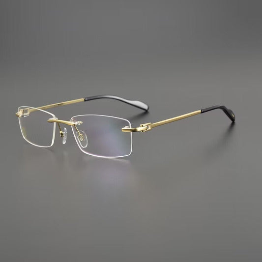 Cartier - Style Pure Titanium Rimless Business Glasses Frame with Acetate Temples – 3139988 - HP eyeglasses