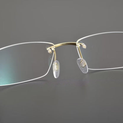 Cartier - Style Pure Titanium Rimless Business Glasses Frame with Acetate Temples – 3139988 - HP eyeglasses
