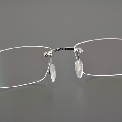 Cartier - Style Pure Titanium Rimless Business Glasses Frame with Acetate Temples – 3139988 - HP eyeglasses