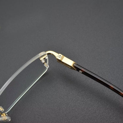 Cartier - Style Pure Titanium Rimless Glasses with Acetate Temples Business Prescription Optical Frame – CT0287O - HP eyeglasses
