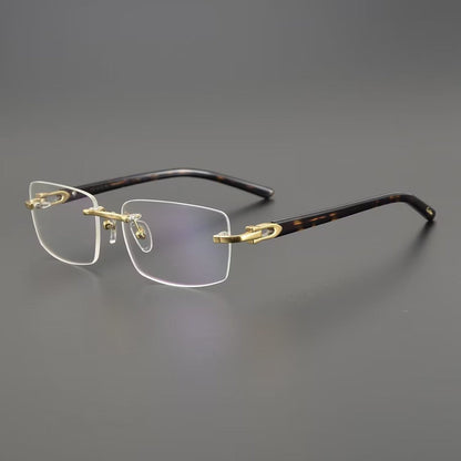 Cartier - Style Pure Titanium Rimless Glasses with Acetate Temples Business Prescription Optical Frame – CT0287O - HP eyeglasses