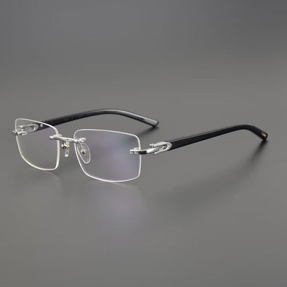 Cartier - Style Pure Titanium Rimless Glasses with Acetate Temples Business Prescription Optical Frame – CT0287O - HP eyeglasses