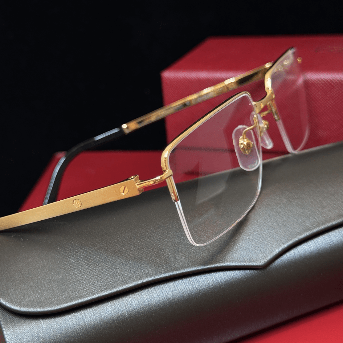 Cartier - Style Pure Titanium Semi Rimless Glasses Lightweight Designer Business Optical Frame – CT0554O - HP eyeglasses