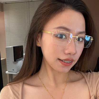 Cartier - Style Pure Titanium Semi Rimless Glasses Lightweight Designer Business Optical Frame – CT0554O - HP eyeglasses