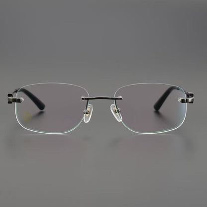 Cartier - Style Rimless Glasses Titanium Oval Eyeglasses Frame Mens Luxury Rimless Optical Glasses Lightweight Frame CT0290 - HP eyeglasses