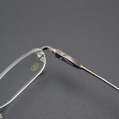 Cartier - Style Rimless Glasses Titanium Oval Eyeglasses Frame Mens Luxury Rimless Optical Glasses Lightweight Frame CT0290 - HP eyeglasses