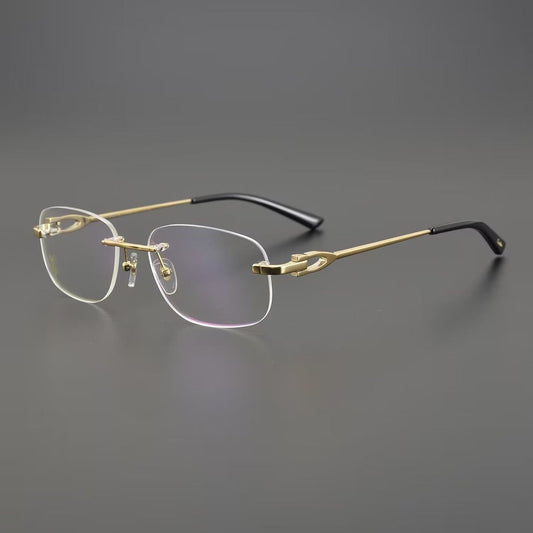 Cartier - Style Rimless Glasses Titanium Oval Eyeglasses Frame Mens Luxury Rimless Optical Glasses Lightweight Frame CT0290 - HP eyeglasses
