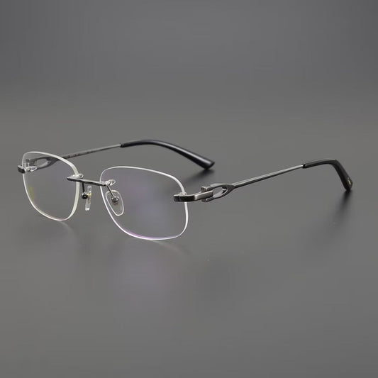 Cartier - Style Rimless Glasses Titanium Oval Eyeglasses Frame Mens Luxury Rimless Optical Glasses Lightweight Frame CT0290 - HP eyeglasses