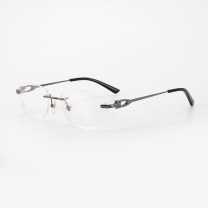Cartier - Style Rimless Glasses Titanium Oval Eyeglasses Frame Mens Luxury Rimless Optical Glasses Lightweight Frame CT0290 - HP eyeglasses