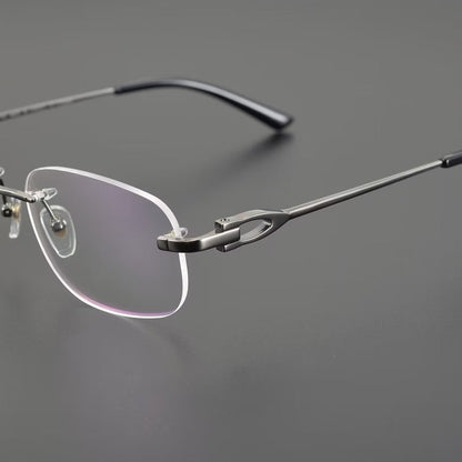 Cartier - Style Rimless Glasses Titanium Oval Eyeglasses Frame Mens Luxury Rimless Optical Glasses Lightweight Frame CT0290 - HP eyeglasses