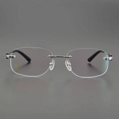 Cartier - Style Rimless Glasses Titanium Oval Eyeglasses Frame Mens Luxury Rimless Optical Glasses Lightweight Frame CT0290 - HP eyeglasses