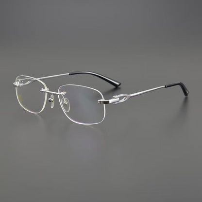 Cartier - Style Rimless Glasses Titanium Oval Eyeglasses Frame Mens Luxury Rimless Optical Glasses Lightweight Frame CT0290 - HP eyeglasses