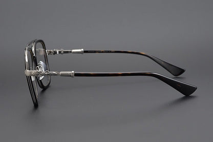 CH Style Aviator Glasses – Gothic Double Bridge Titanium Frame (56mm) - BELLA - HP eyeglasses