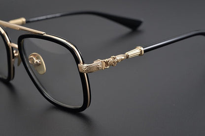 CH Style Aviator Glasses – Gothic Double Bridge Titanium Frame (56mm) - BELLA - HP eyeglasses