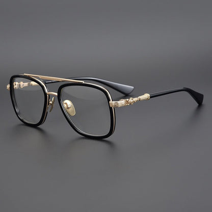 CH Style Aviator Glasses – Gothic Double Bridge Titanium Frame (56mm) - BELLA - HP eyeglasses