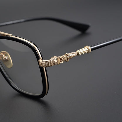 CH Style Aviator Glasses – Gothic Double Bridge Titanium Frame (56mm) - BELLA - HP eyeglasses